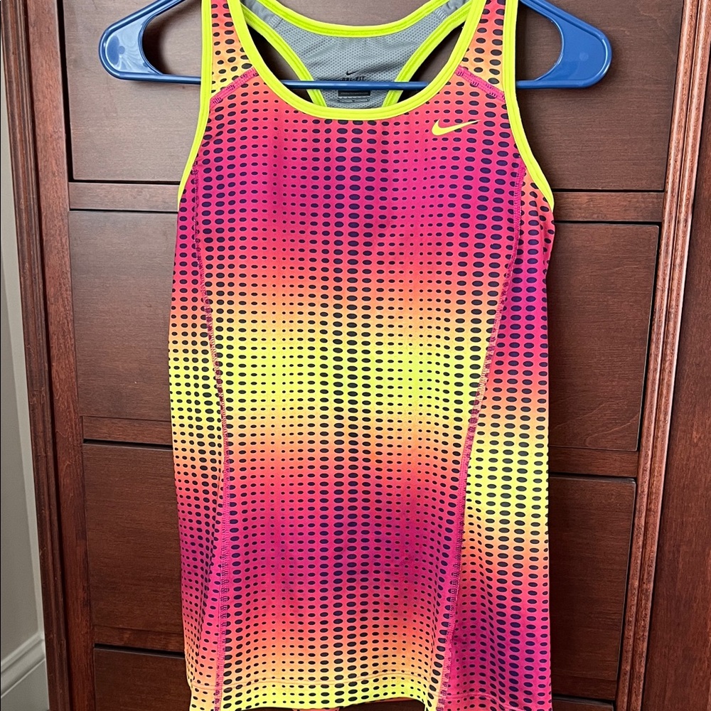 Nike Pink and Yellow Gradient Tank Top